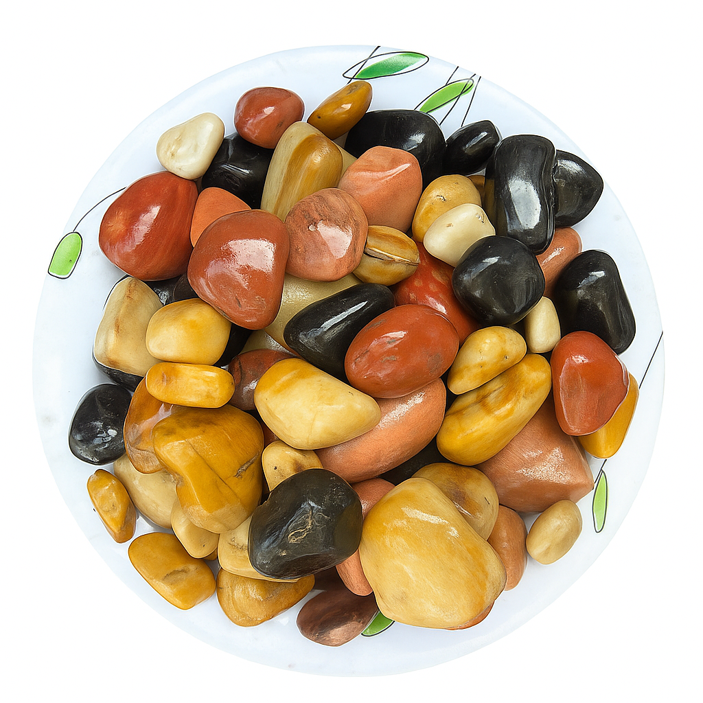 Mixed Natural Stone Pebbles – Round Garden & Decor Stones