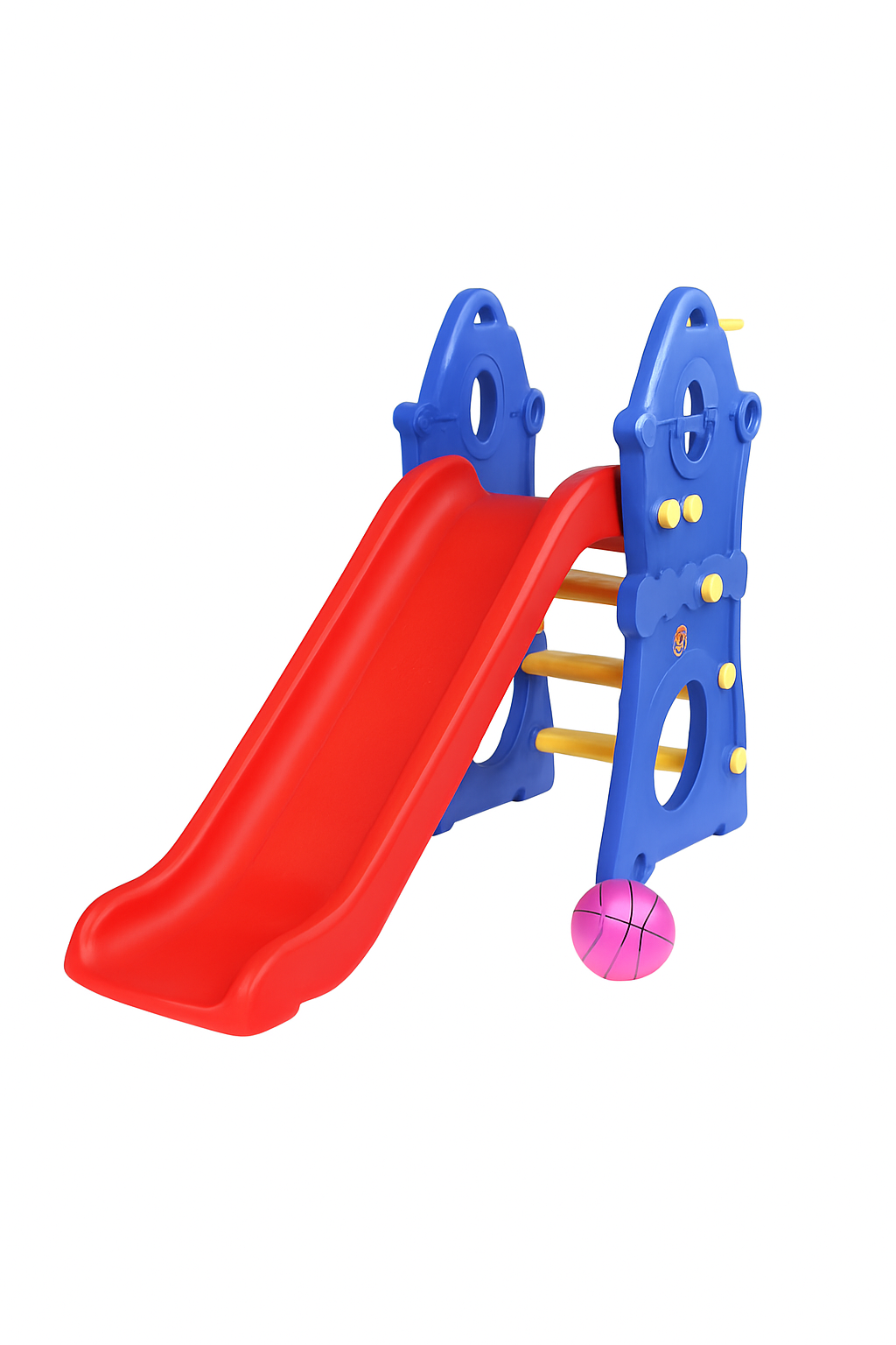 Kids Multicolor Slide with Basketball Ring
