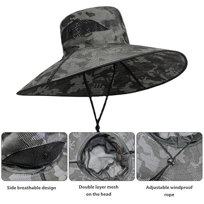 Wide Brim Sun Protection Bucket Hat – Dark Gray