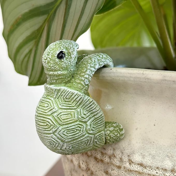 Cute Climbing Tortoise Flower Pot Hugger